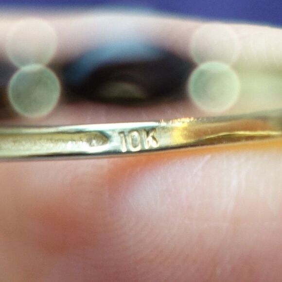 vintage smoky quartz marquis gold band - Picture 5 of 5